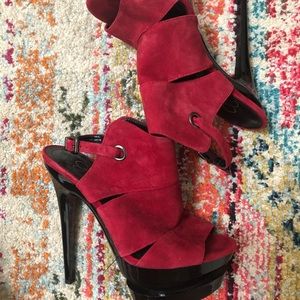 Jessica Simpson Cat Slingback Suede Platform Heels